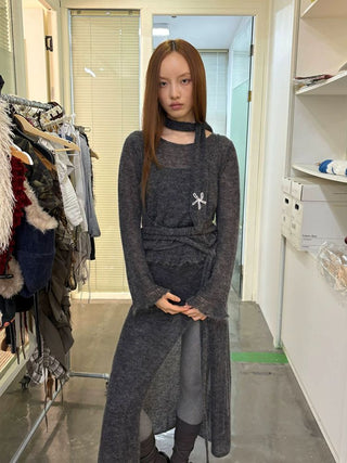 [NeverSeez] Mohair Blend Knit Set