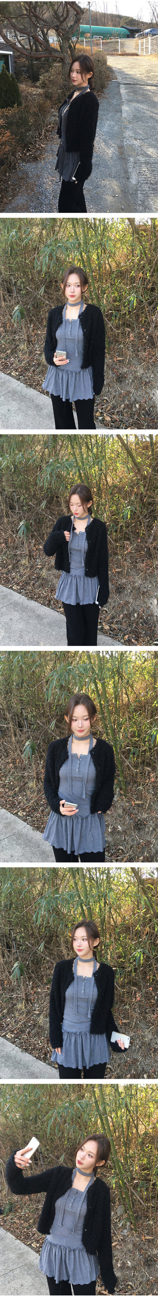 (set) Scarf Frill Camisole