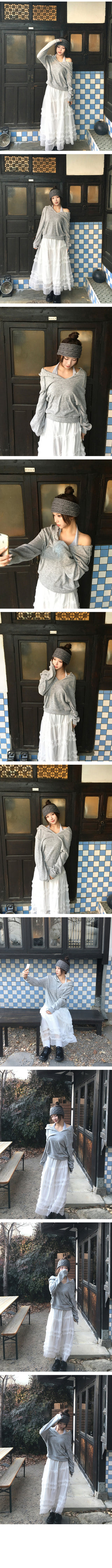 Wool blend hooded knit t-shirt