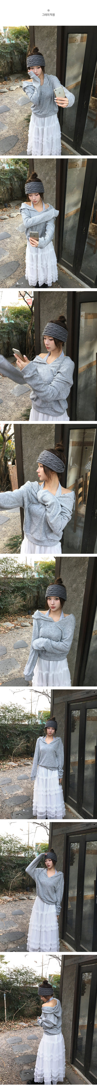 Wool blend hooded knit t-shirt