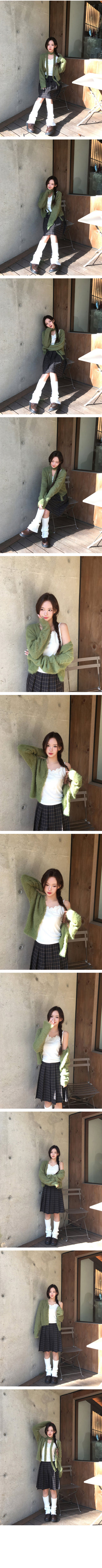 (set) Angora muffler cardigan
