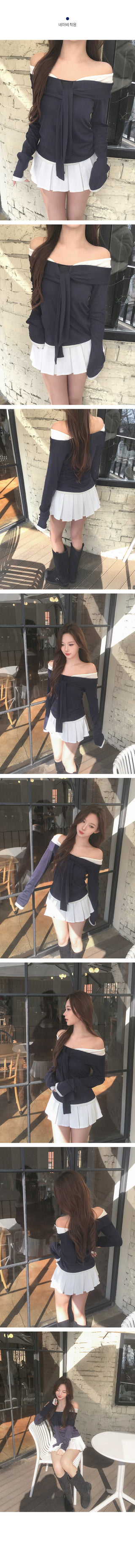 Tie-and-Tie Color Layered Long Sleeve T-Shirt