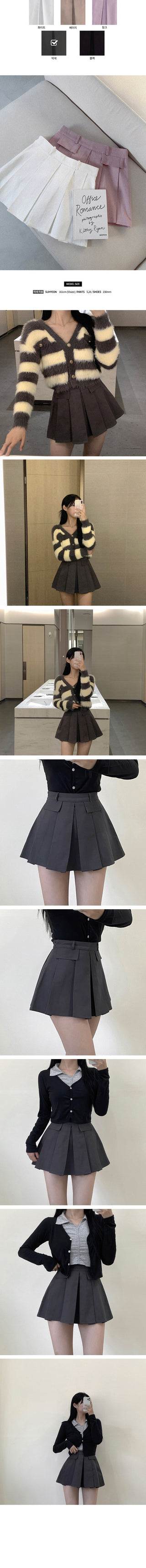 [With pettipants] A-line pleated mini skirt