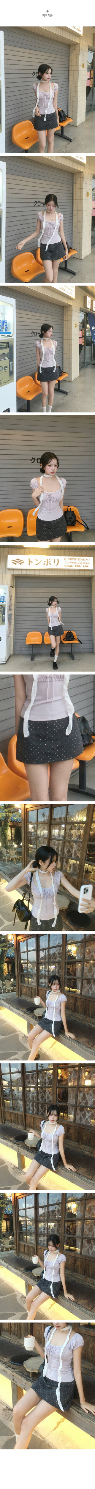 [4 colors] Polka dot skirt