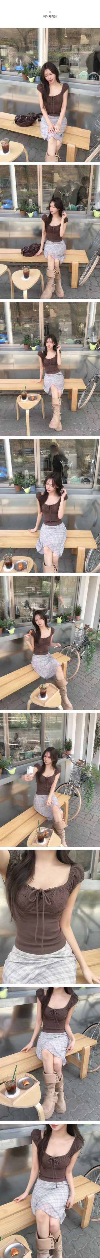 Checked flared midi skirt