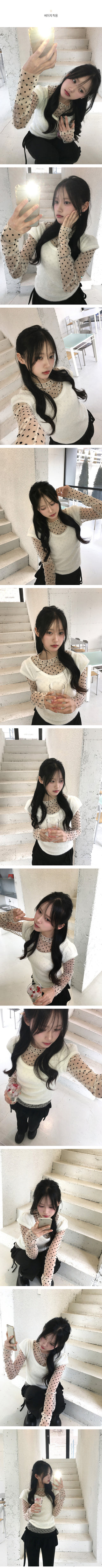 Polka Dot Sheer Long Sleeve Blouse