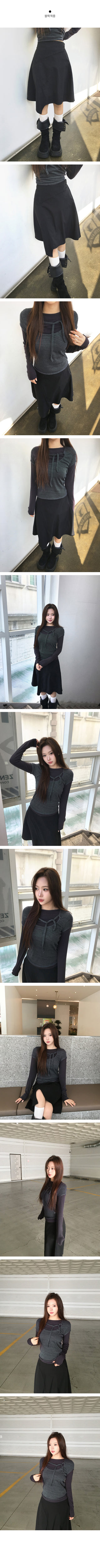 3-button flared midi skirt
