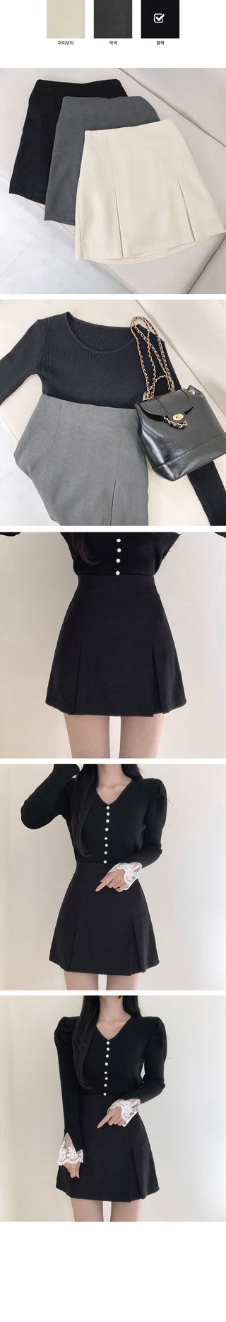 Basic pleated mini skirt