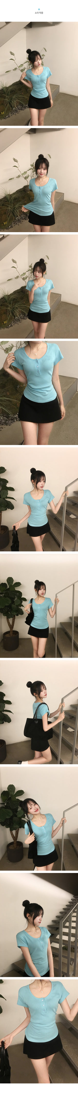 [5 colors] Basic short-sleeved T-shirt