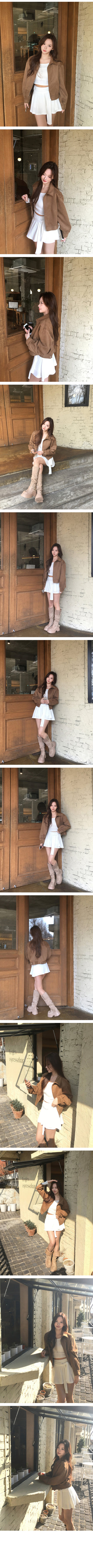 (Set) Ribbed Long T-shirt & Flare Skirt