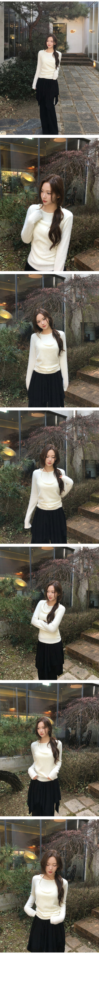 (set) Layered halter neck knit set
