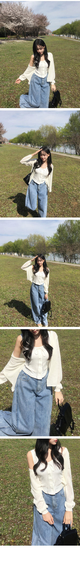 [2 colors] Lace Ribbon Sleeveless