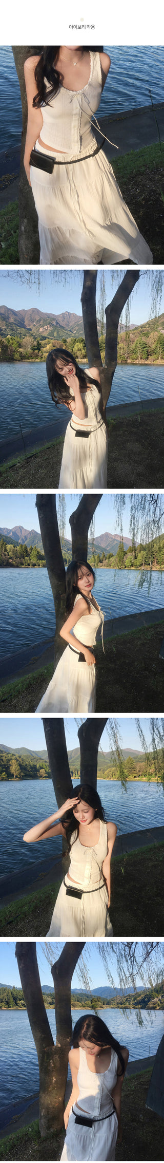 [2 colors] Lace Ribbon Sleeveless