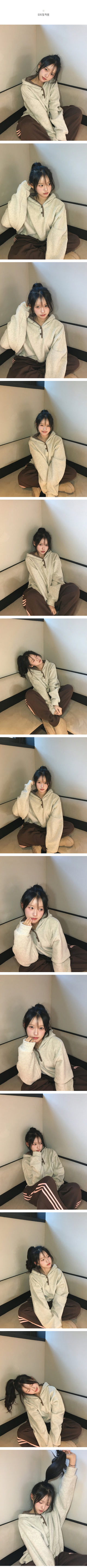 Two-tone fleece hoodie