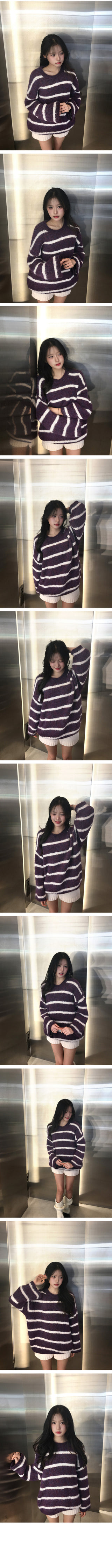 Striped oversized long-sleeve knit