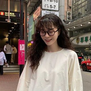 Metal point thick frame glasses