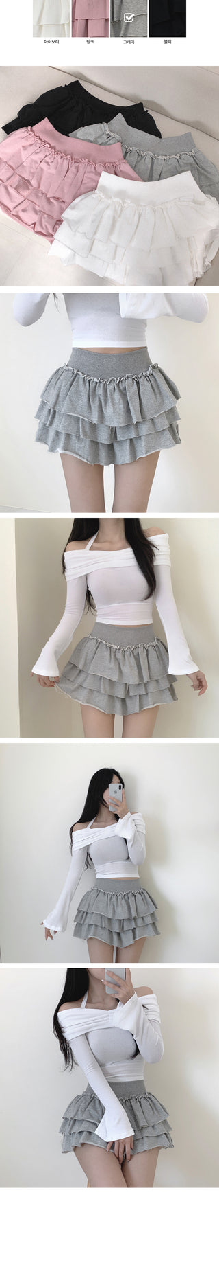 Tiered mini skirt