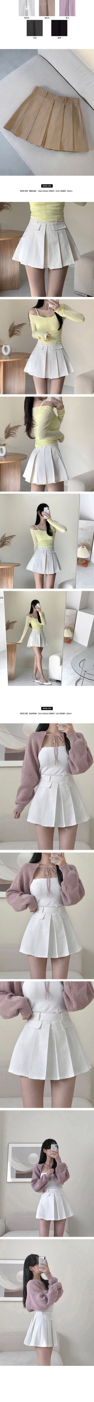 [With pettipants] A-line pleated mini skirt