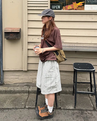 Checked cargo shorts