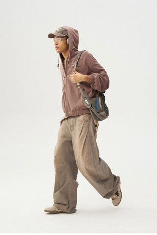 [Monterest] Textured Cotton Blend Hooded Zip-Up