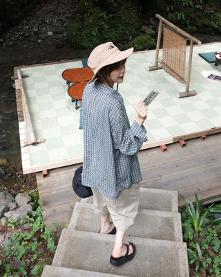Checked loose-fit shirt