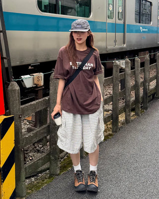 Checked cargo shorts