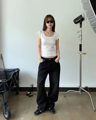 square neck silm T