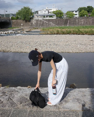 Striped Easy Pants with Waist String
