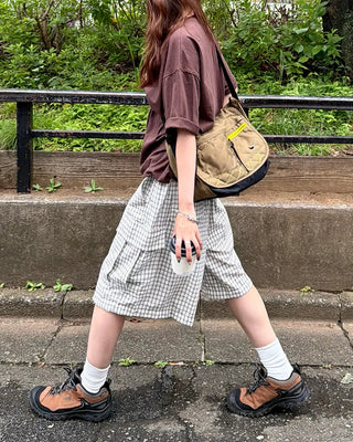 Checked cargo shorts