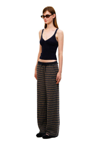 [Moromoro2] Tencel Linen Striped  Sweatshirt/Pants