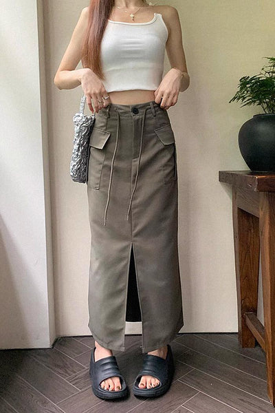 Front slit Maxi skirt