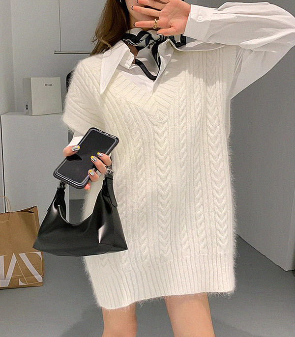 sleeveless v-neck knitted vest