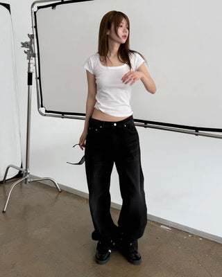 square neck silm T