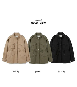 (3 colors) High-neck field jacket