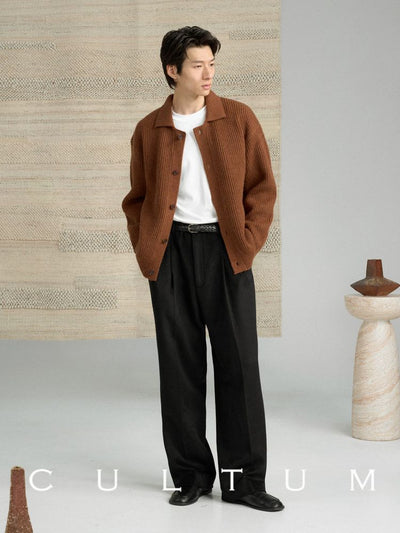 [CULTUM] Wool Collar Button Cardigan