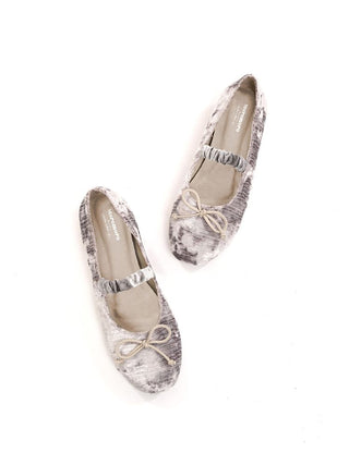 [Moromoro2] Velvet Bow Ballet Flats