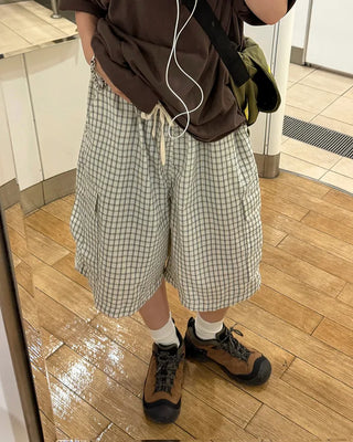 Checked cargo shorts
