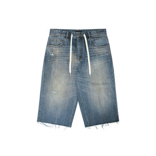 [MASONPRINCE] Studded Script Embroidery Wide Jeans