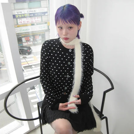 Polka Dot Round Cardigan