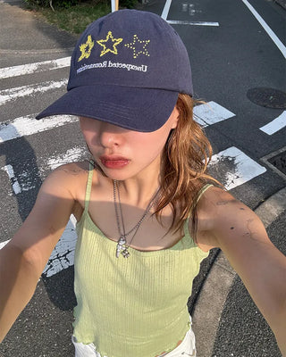 Three-Star Stitch Cap