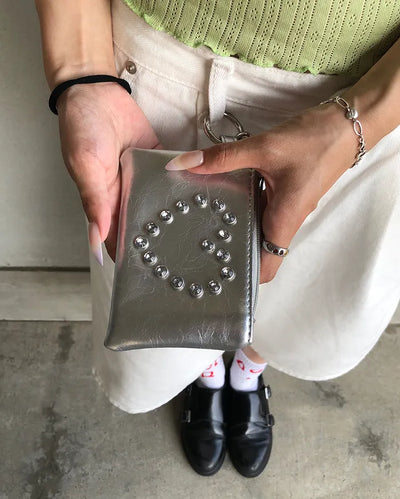 Heart Cubic Stripe Wallet Pouch