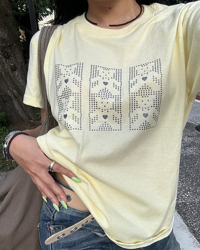 Block Lame Bear Half T-Shirt