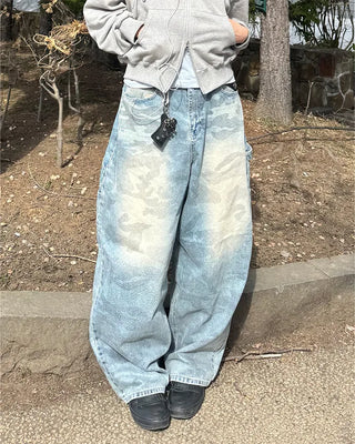 (Unisex) Vintage Camo Denim Pants