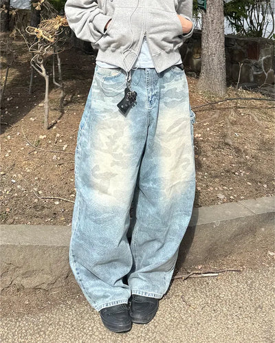 (Unisex) Vintage Camo Denim Pants