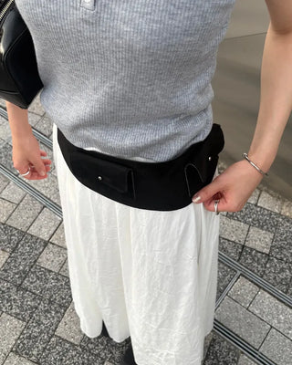 Double pocket belt waist pouch