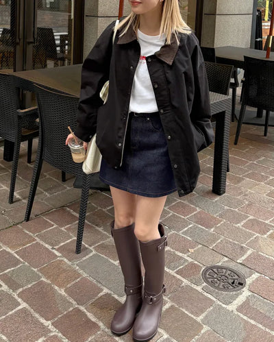(Unisex) Corduroy Collar Jacket