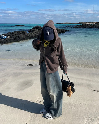 Vintage Wash Double Zip Hoodie