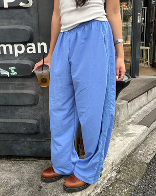 Side Lace Line Nylon Easy Pants