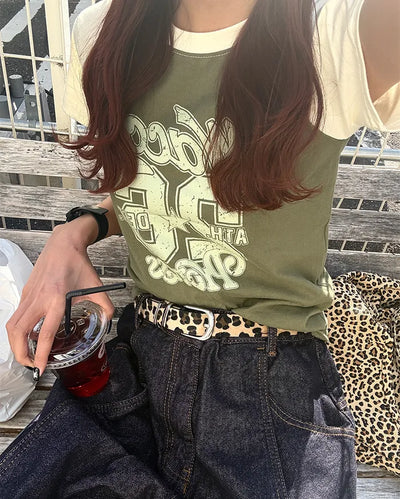 26 Print Raglan Half T-Shirt
