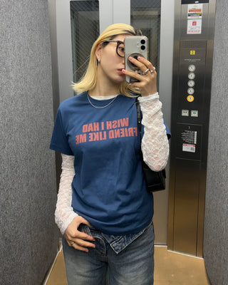 Bus lettering half-sleeve T-shirt